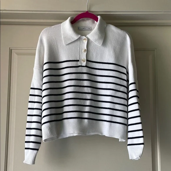 Mango - BUTTONED COLLAR KNIT SWEATER - Picture 2 of 8